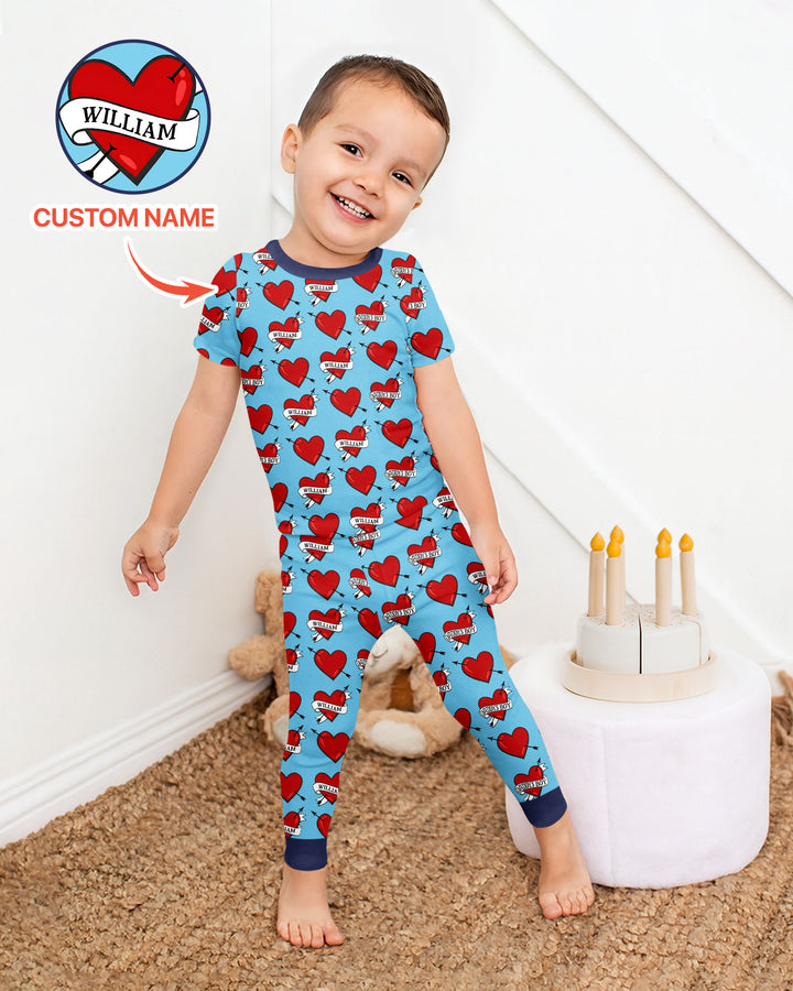 Zweiteiliges, kurzärmliges Pyjama-Set mit Marienkäfern