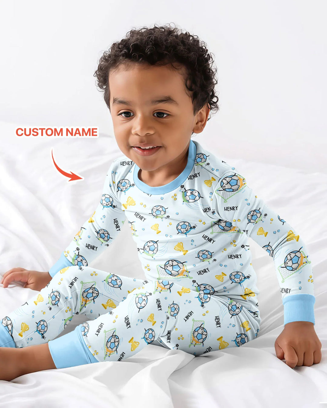 Custom Name Soccer Dad Team Matching Two Piece Long Sleeve Pajama Set