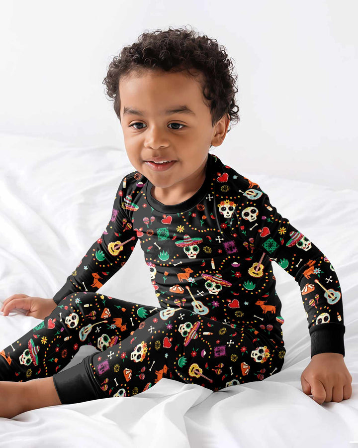 Day of the Dead Bamboo Two Piece Long Sleeve Pajama Set