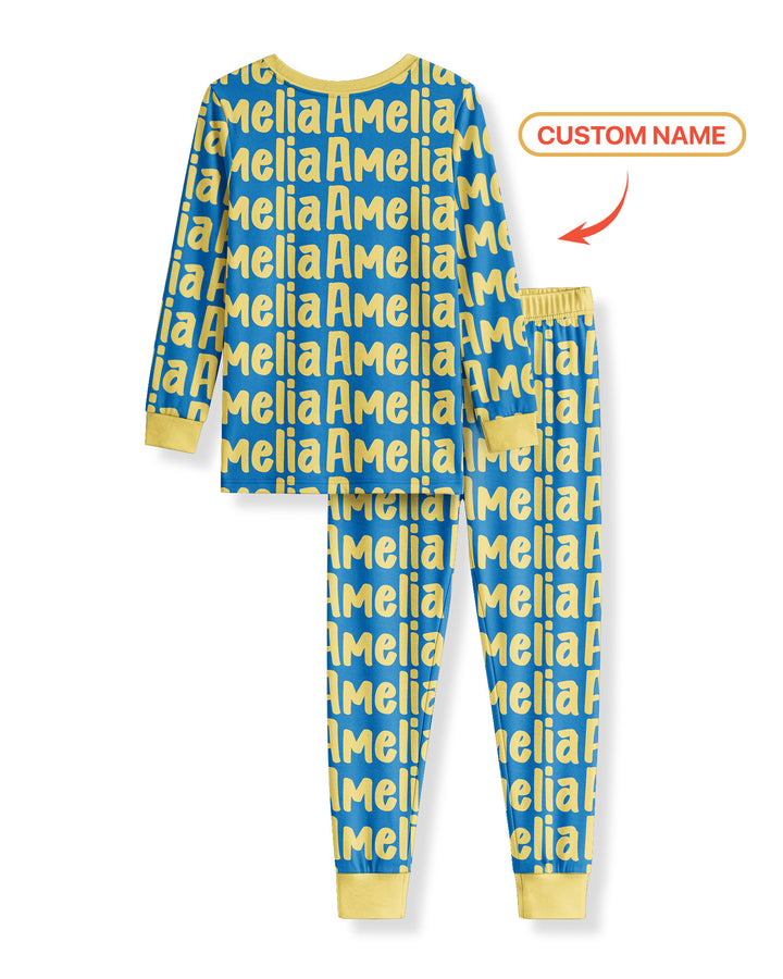 Little Letters Bamboo Two Piece Long Sleeve Pajama Set Bamboo Two Piece Long Sleeve Pajama Set