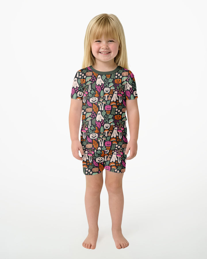 Dark Pumpkin Zona Bamboo Two Piece Short Sleeve Shorts Pajama Set