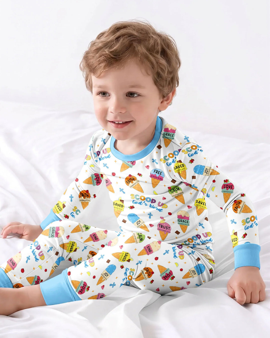 Conjunto de pijama de dos piezas de bambú de manga larga a juego Mini Mystic Family