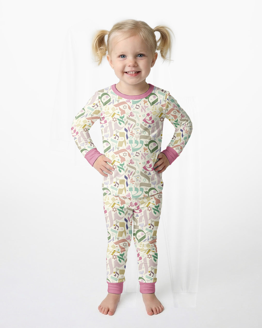Zweiteiliges Langarm-Pyjama-Set mit Sommerfrüchten