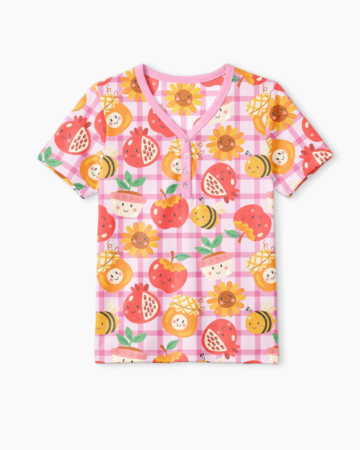Sweet New Year Bamboo Women Short Sleeve Short Pajama Set