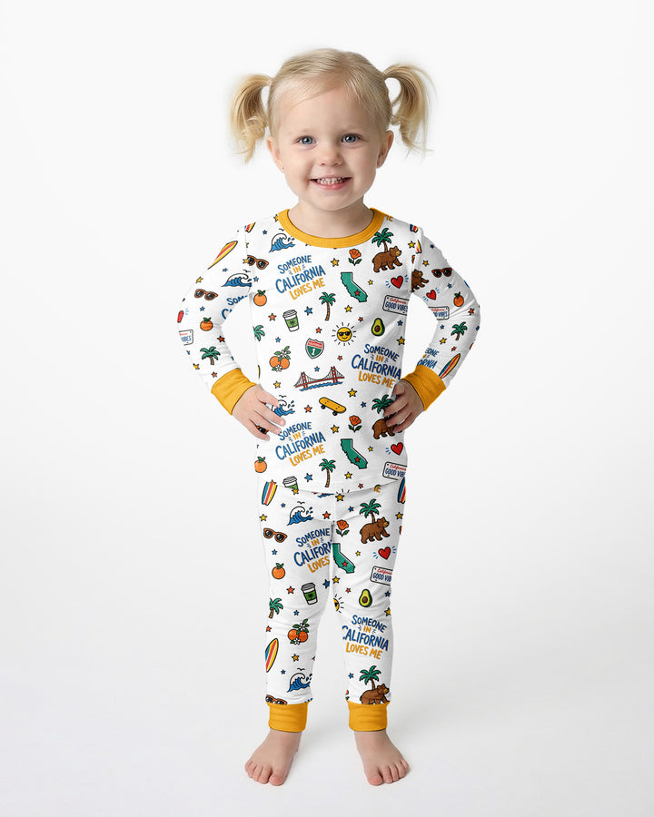 Someone in California Loves Me Bamboo Two Piece Long Sleeve Pajama Set (P)