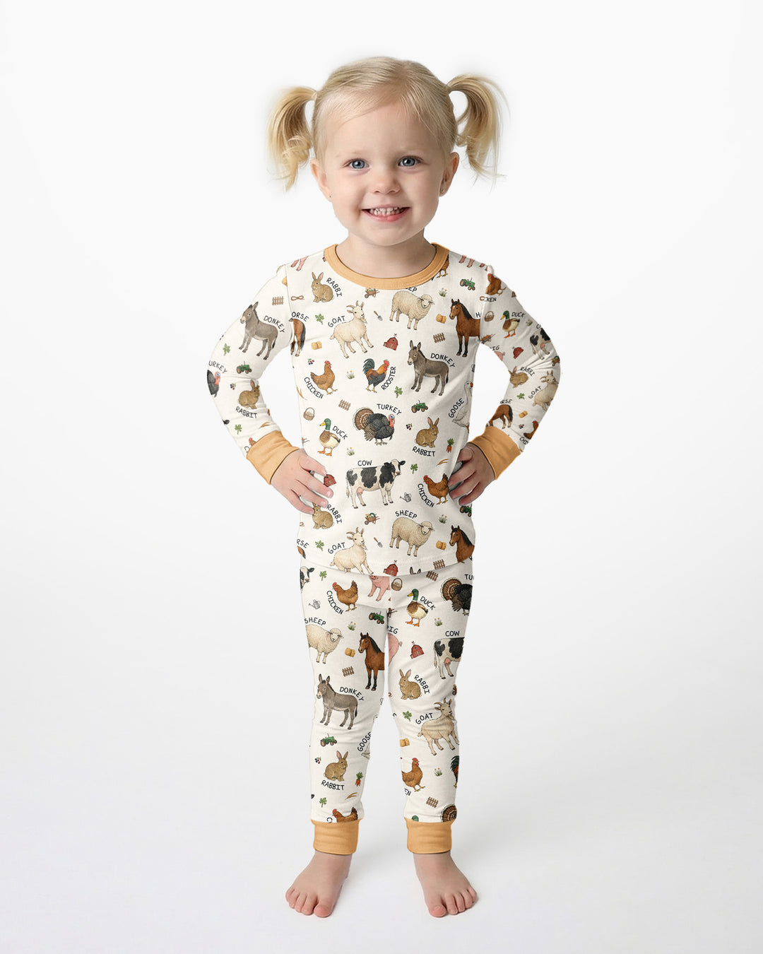 Barnyard Animals Bamboo Two Piece Long Sleeve Pajama Set