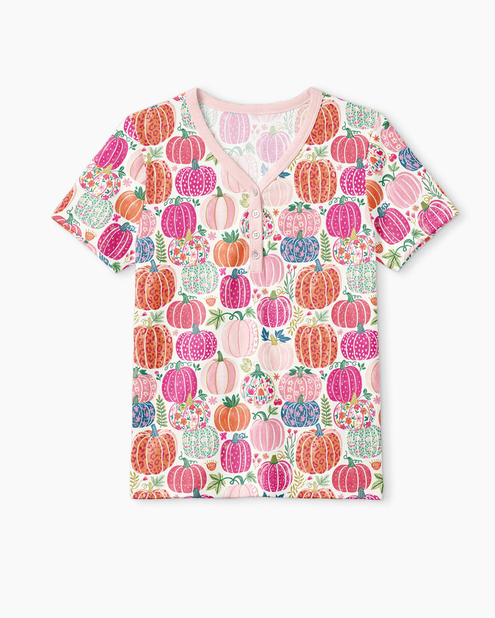 Pumpkin & Bloom Bamboo Women Short Sleeve Short Pajama Set