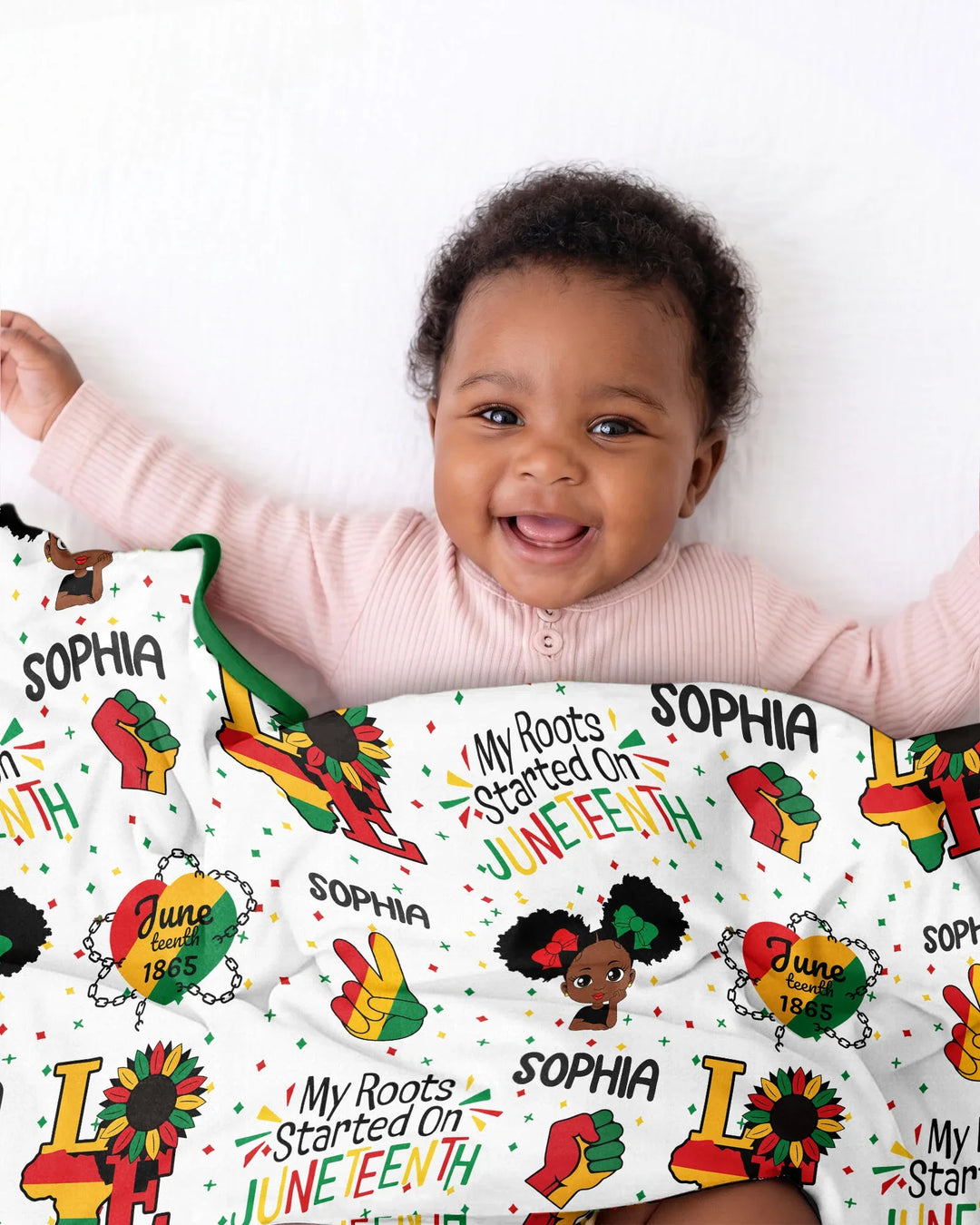 Custom Name My Roots Started On Juneteenth Bamboo Blanket