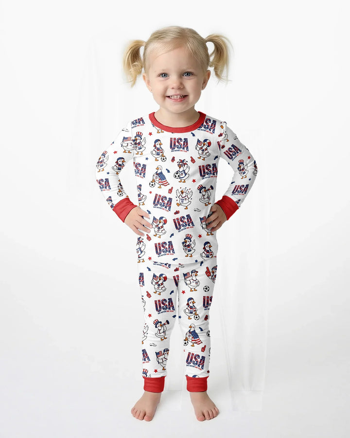 Conjunto de pijama de dos piezas de bambú con mangas largas, plantilla PERSONALIZADA