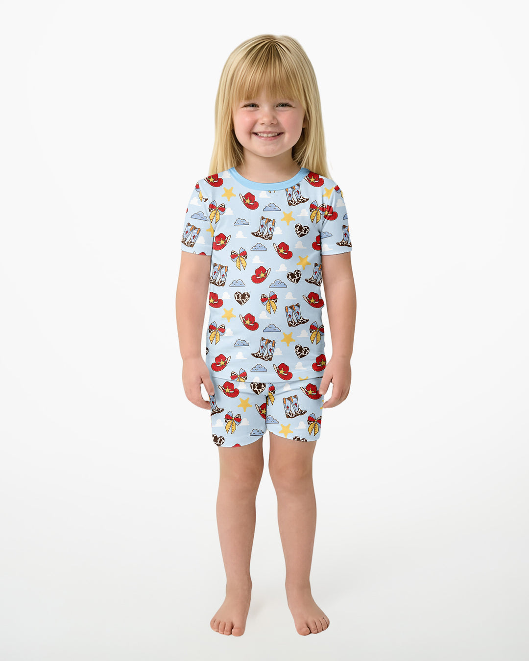 Schlafanzug-Set zweiteilig, kurze Ärmel, kurze Hose, Bambus