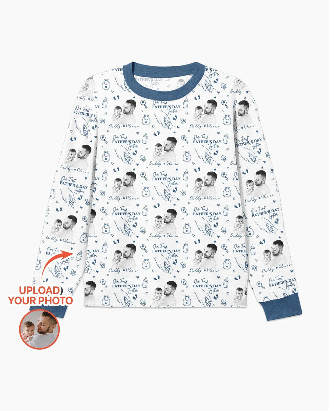 Custom Photo Our First Father's Day Together Bamboo Men's Pajama Set