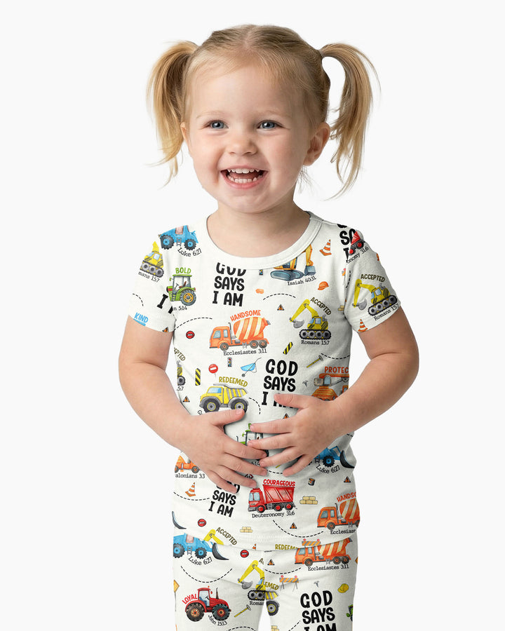 God Says I Am Bamboo Two Piece Short Sleeve Pajama Set