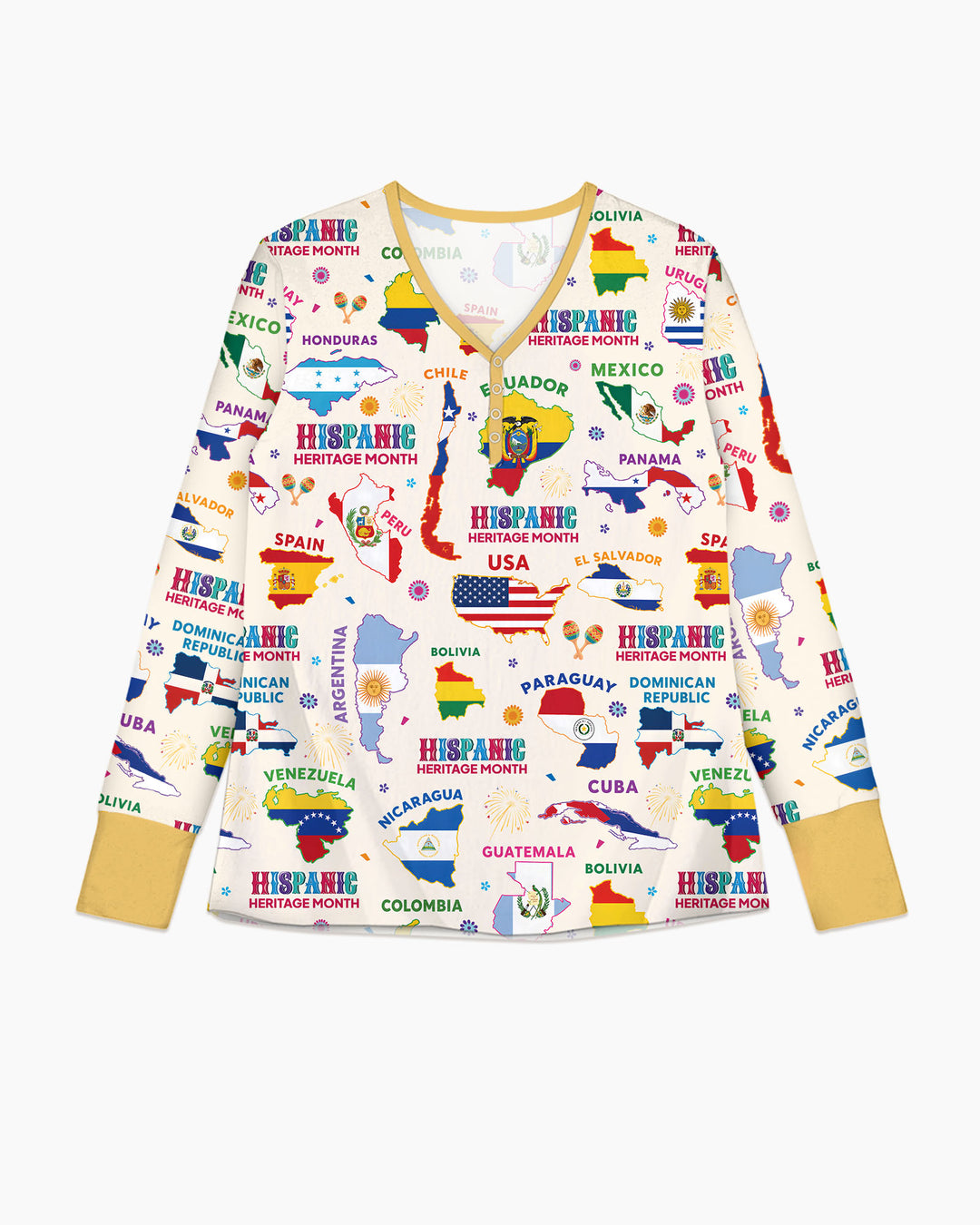 Hispanic Heritage Month Country Flags Bamboo Women Pajama Set