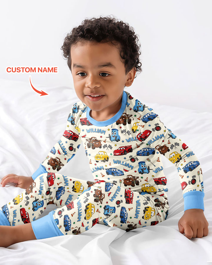 New Version Car Movie Bamboo Two Piece Long Sleeve Pajama Set