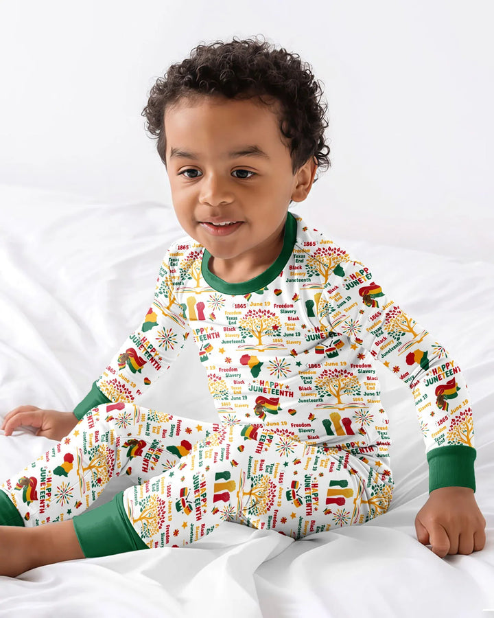 Happy Juneteenth Bamboo Two Piece Long Sleeve Pajama Set