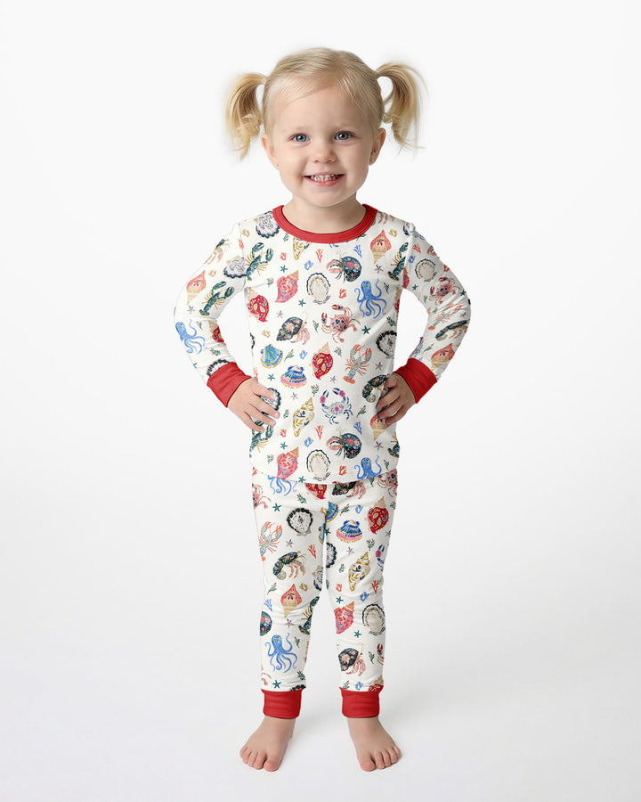 Preppy Coastal Bamboo Two Piece Long Sleeve Pajama Set