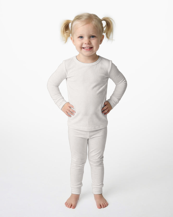 Conjunto de pijama de dos piezas de bambú en blanco antiguo