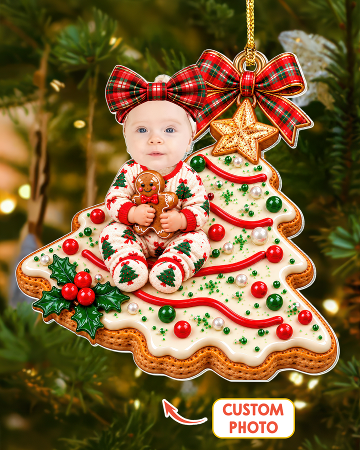 Sweet Christmas Tree Baby Personalized 1-Side Photo Acrylic Ornament