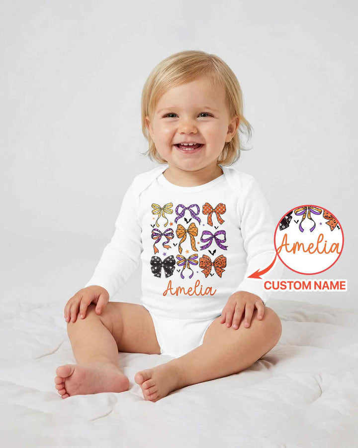 Personalized Halloween Ribbon Bamboo Bodysuit