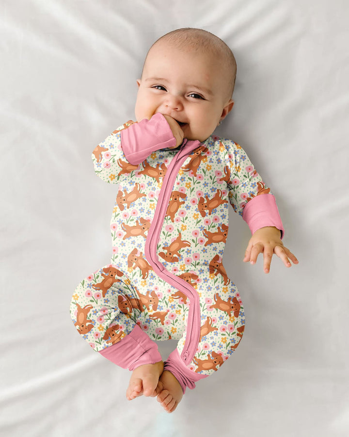 Dachshund Blooms Family Matching Bamboo Convertible Zippy