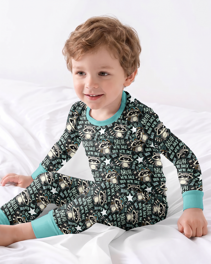 Zweiteiliges Langarm-Pyjama-Set mit Sommerfrüchten