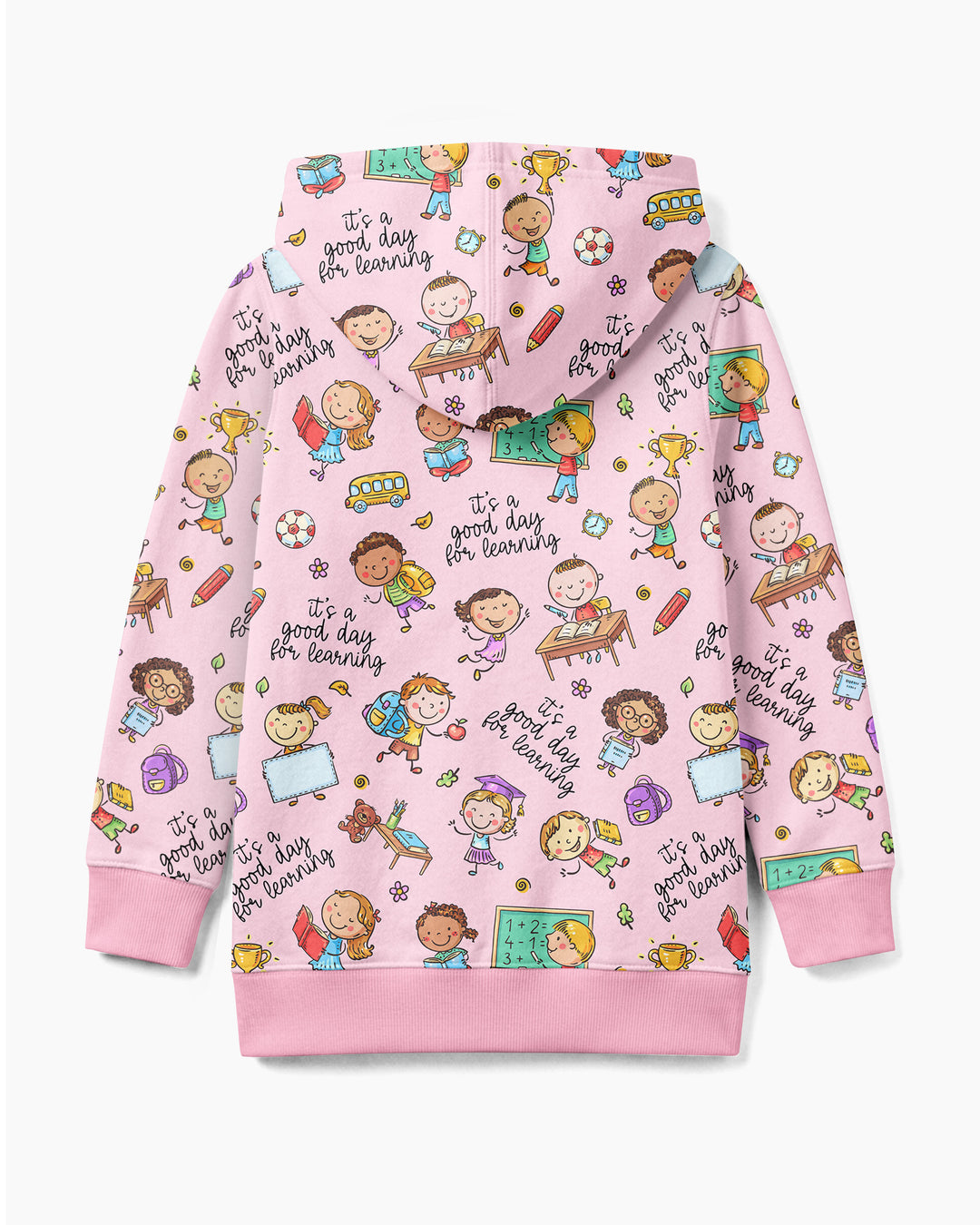 Kapuzenpullover aus Bambus mit hebräischem Alphabet und Reißverschluss