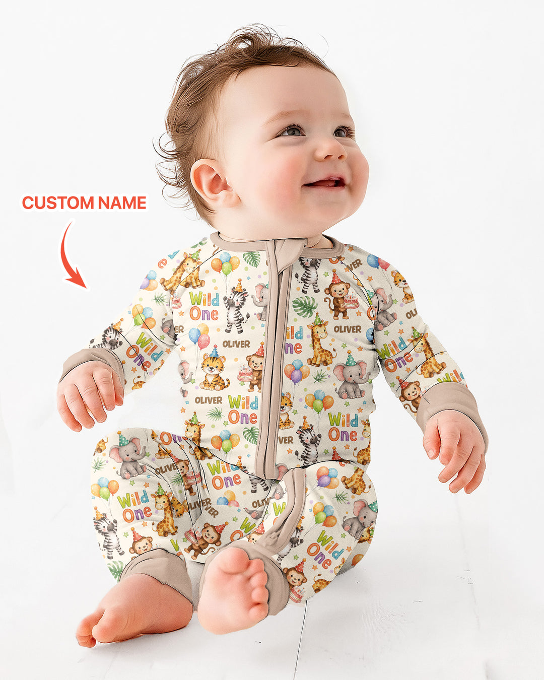 Custom Name 1st Birthday Wild One Bamboo Convertible Zippy