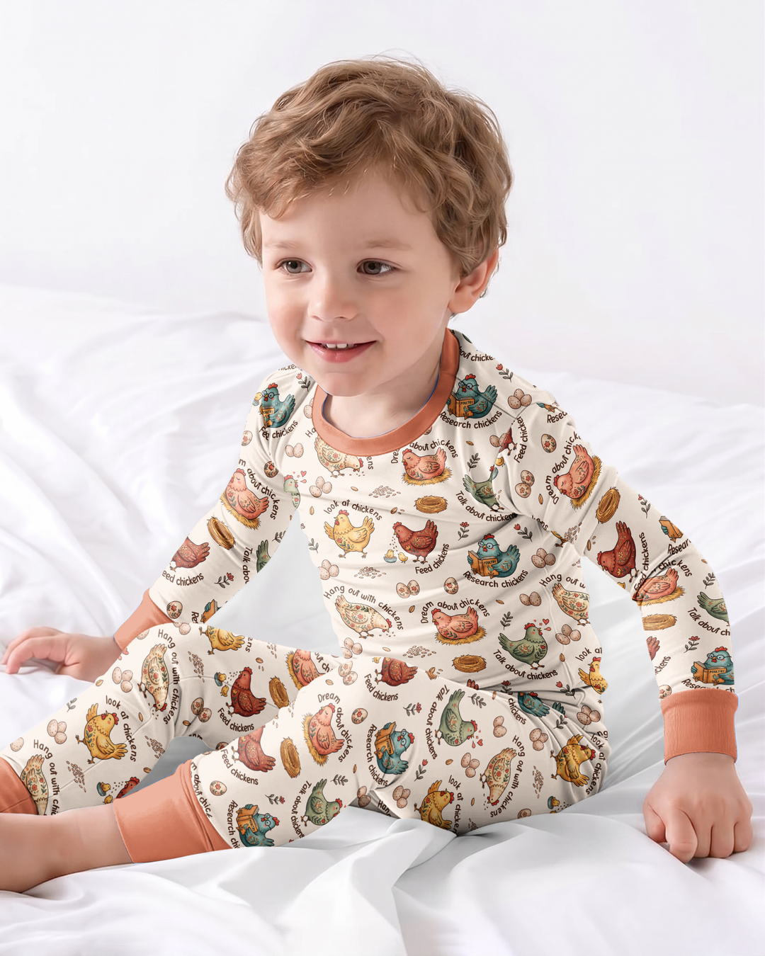 Conjunto de pijama de dos piezas de bambú con mangas largas, plantilla PERSONALIZADA