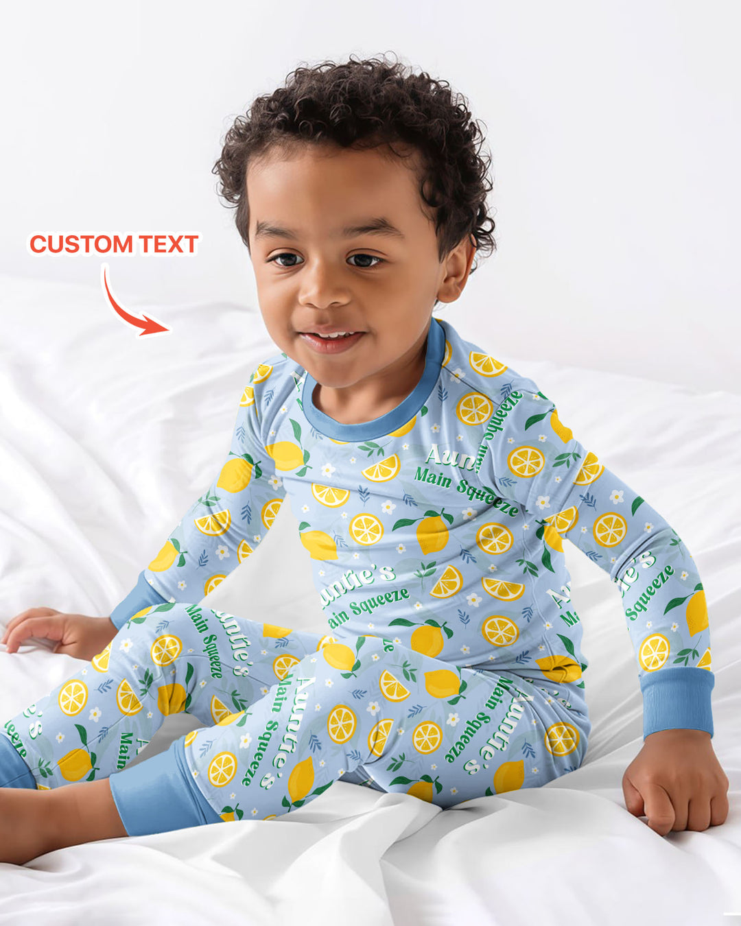 Personalized Family's Main Squeeze Bamboo Two Piece Long Sleeve Pajama Set