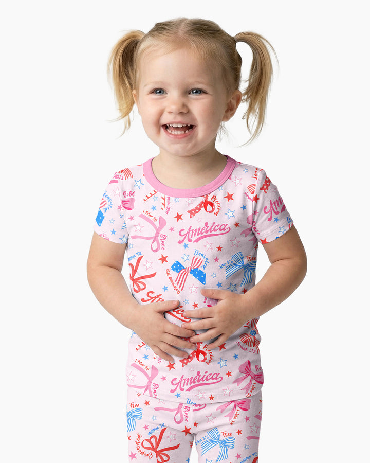 Zweiteiliges, kurzärmliges Pyjama-Set mit Marienkäfern