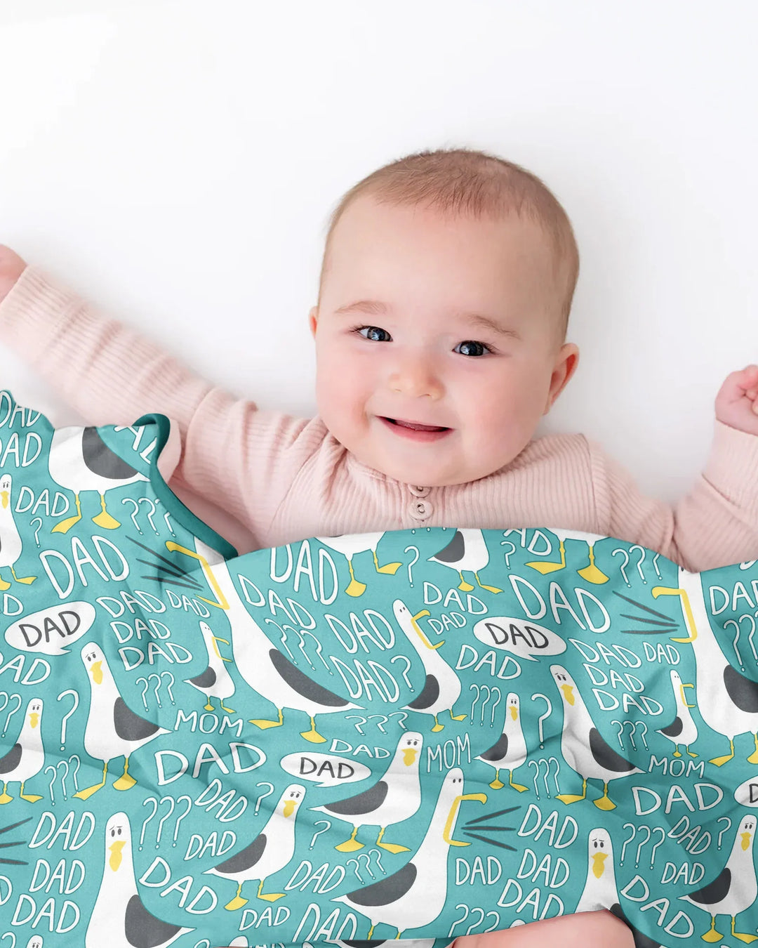 Funny Seagull DAD Bamboo Blanket