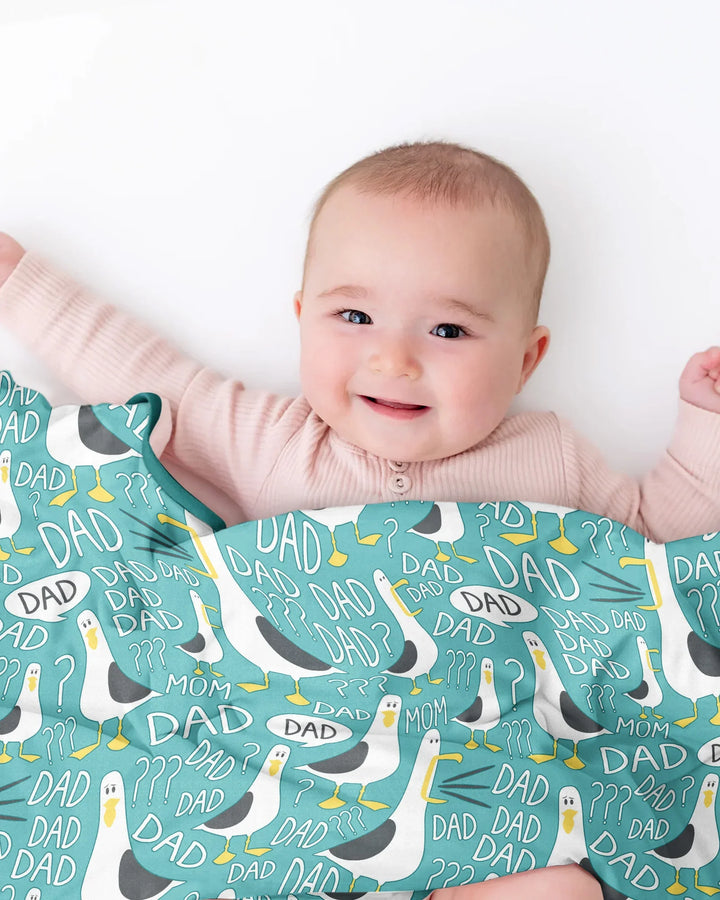 Funny Seagull DAD Bamboo Blanket