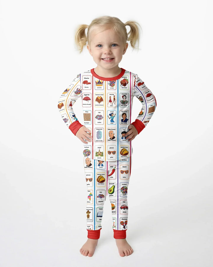Lotería Hispanic Heritage Month Bamboo Two Piece Long Sleeve Pajama Set