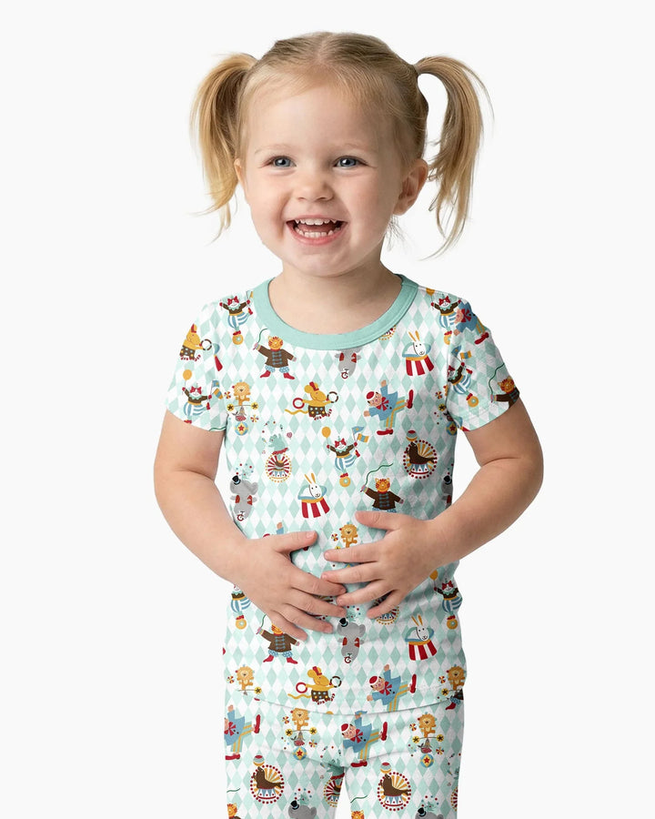 Circus Animal Bamboo Two Piece Short Sleeve Pajama Set
