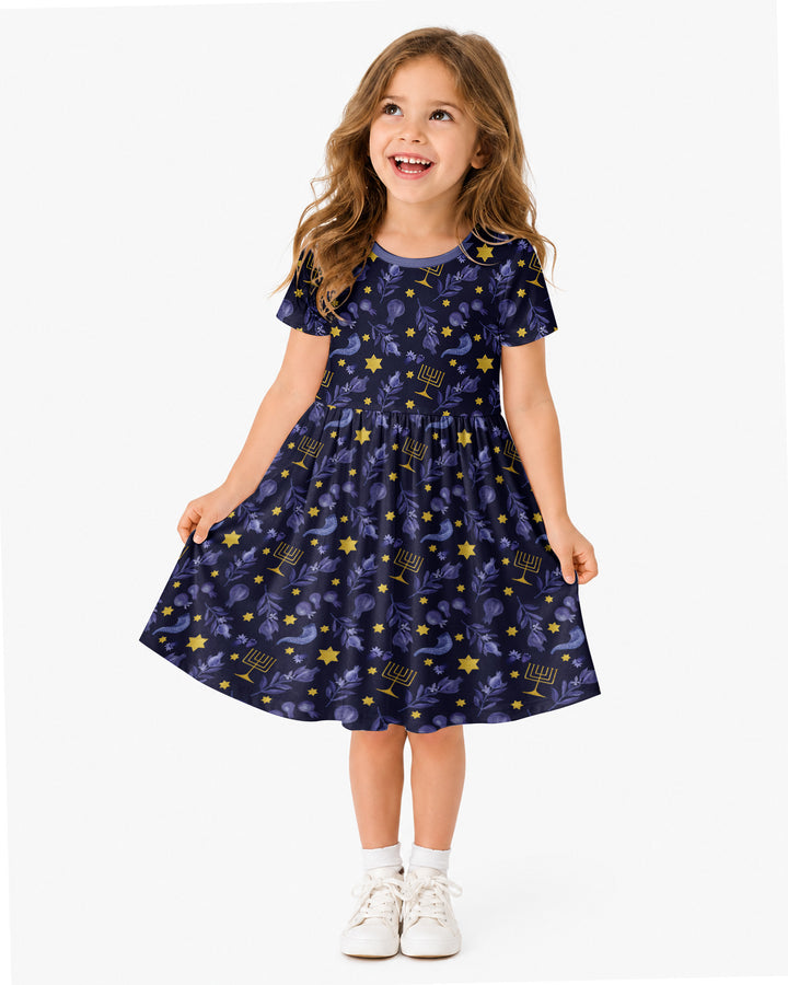 Rosh Hashanah Night Family Matching Bamboo Twirl Dress
