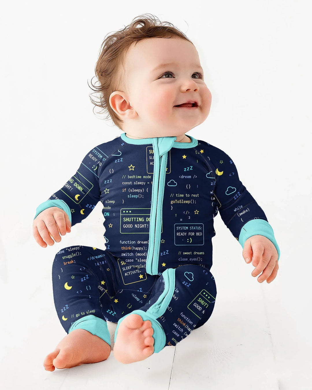 Mono elástico de bambú convertible con cremallera para padre e hijo a juego "It Techy"