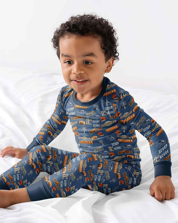 Conjunto de pijama de dos piezas de bambú con mangas largas, plantilla PERSONALIZADA