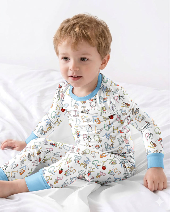 ABC Whimsy Bamboo Two Piece Long Sleeve Pajama Set