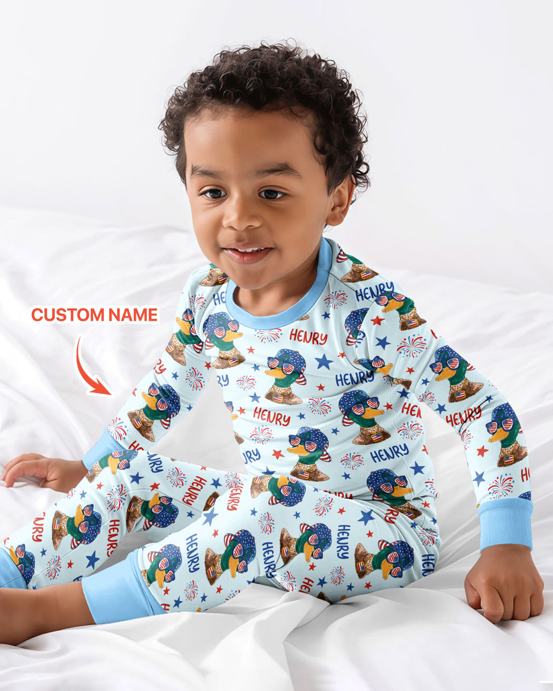Zweiteiliges Langarm-Pyjama-Set mit Sommerfrüchten