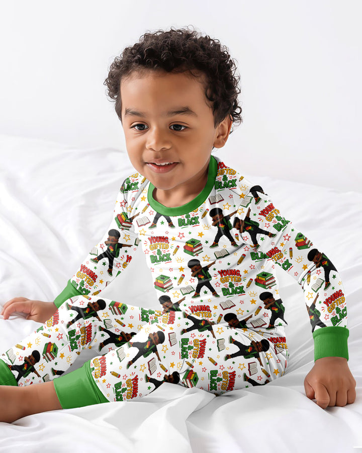 Conjunto de pijama de dos piezas de bambú de manga larga