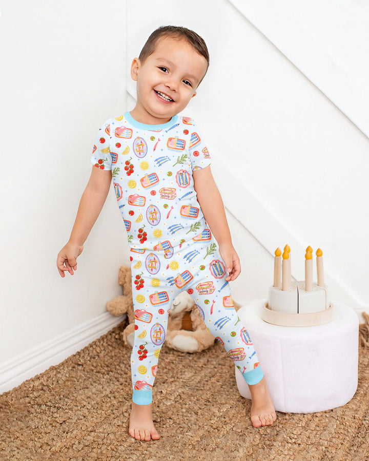 Preppy Sardines Bamboo Two Piece Short Sleeve Pajama Set