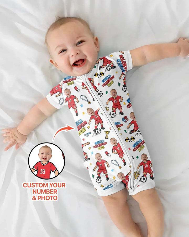 Plantilla PERSONALIZADA de Bambú Pijama Corto con Cremallera