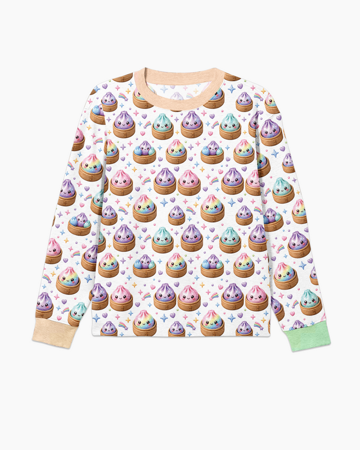 Cute Glitter Dumpling Bamboo Men's Pajama Set