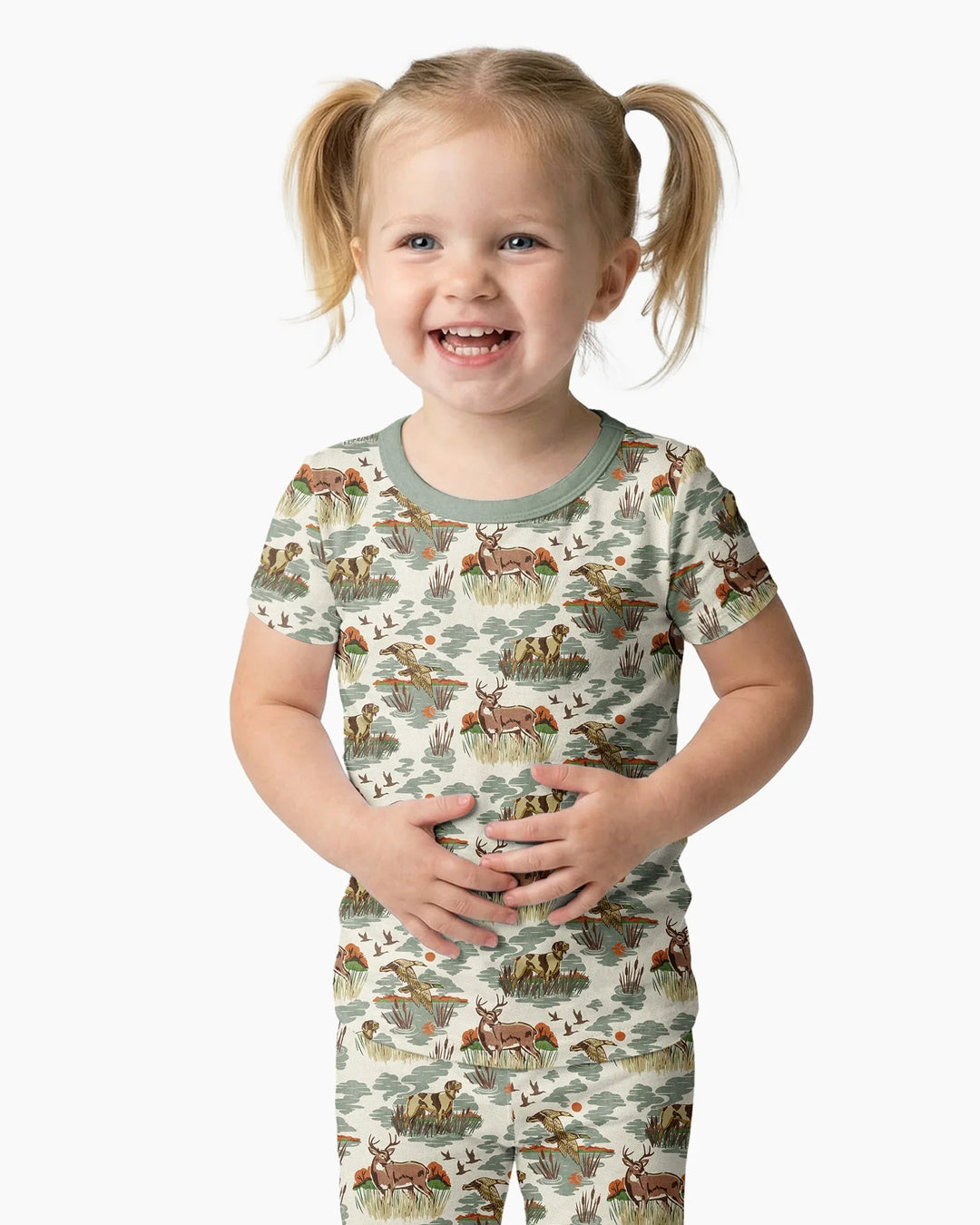 Conjunto de pijama de dos piezas de manga corta de bambú