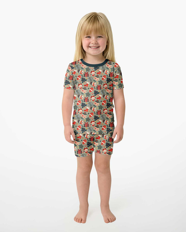 Christmas Ornaments Bamboo Two Piece Short Sleeve Shorts Pajama Set