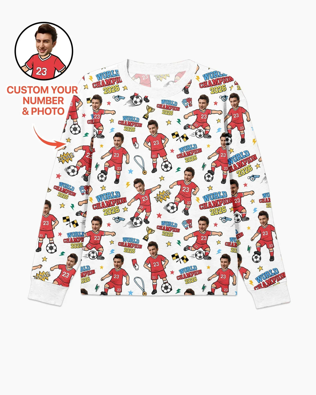 Custom Photo World Champion 2026 Family Matching Bamboo Men's Pajama Set