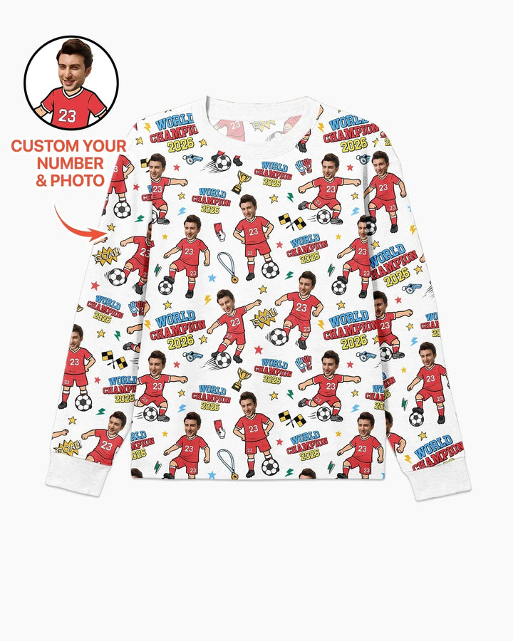 Custom Photo World Champion 2026 Family Matching Bamboo Men's Pajama Set