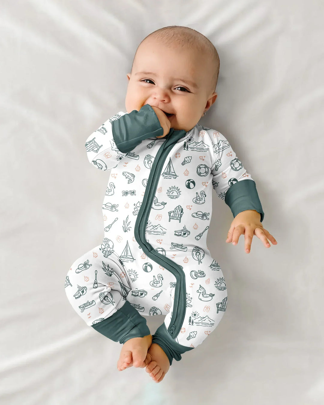 Gerippte Babykleidung mit individuellem Foto - Weich &amp; Skizzenhaft