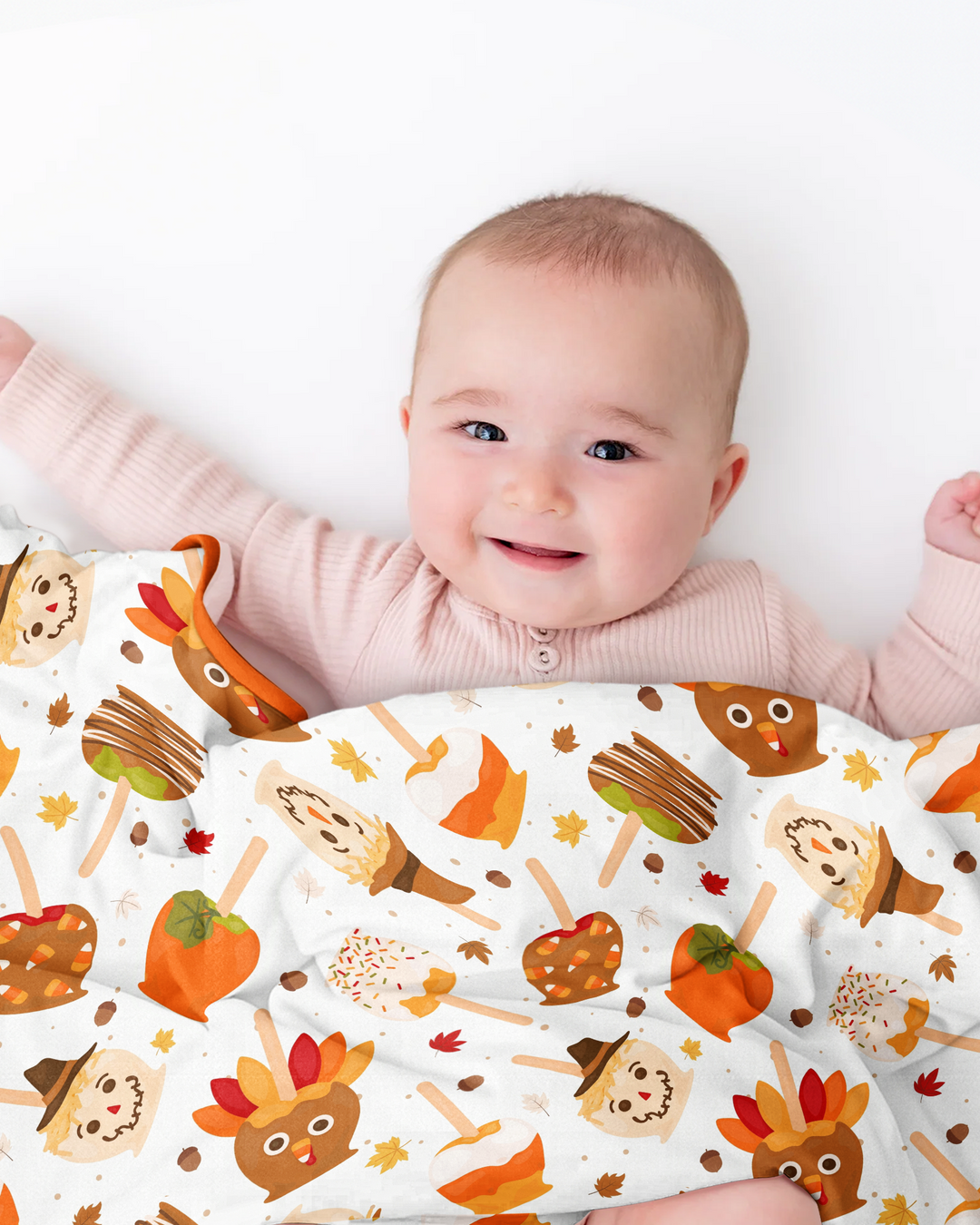 Fall Caramel Apple Family Matching Bamboo Blanket