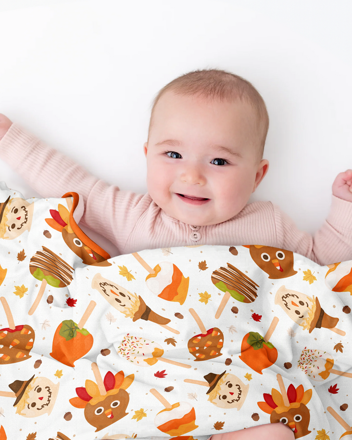 Fall Caramel Apple Family Matching Bamboo Blanket